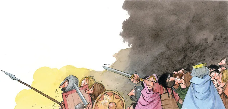 Alcuni prendono le armi per difendersi, altri gridano al loro re che consegni la città nelle mani di Enea.