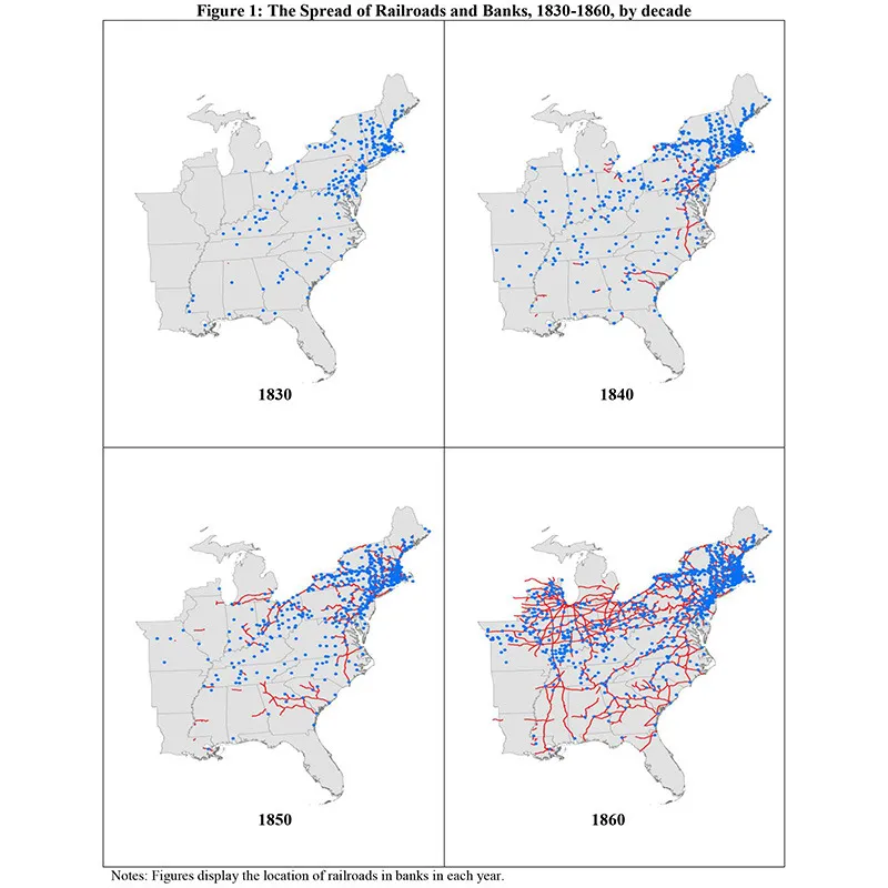 La diffusione delle Ferrovie e delle Banche negli USA, dal 1830 al 1860