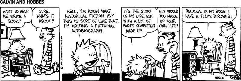 Vignetta umoristica con i personaggi di Calvin & Hobbes