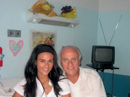 Con papà in ospedale.