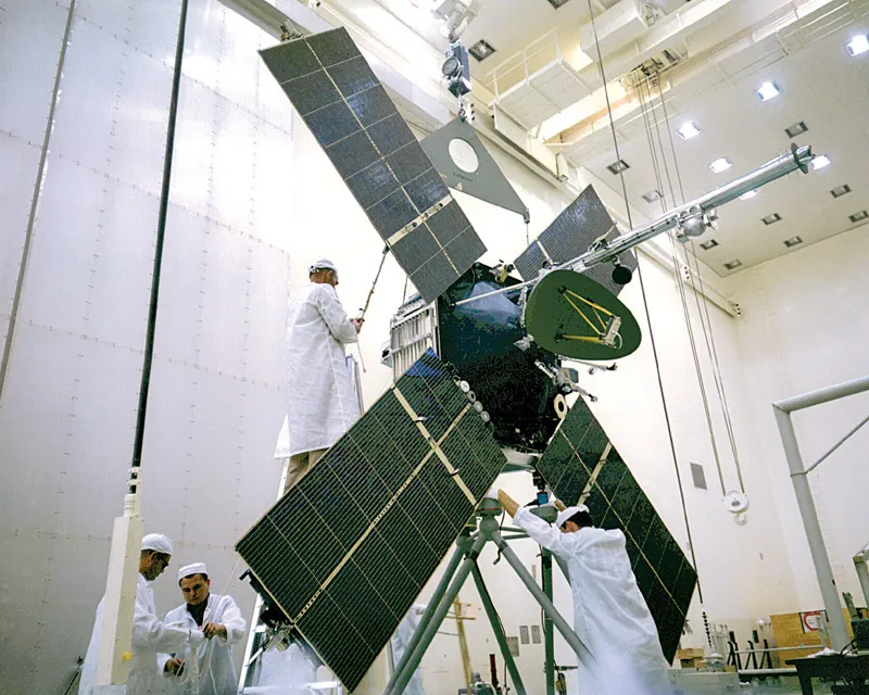 La sonda spaziale Mariner 4 nel 1964, un anno prima del lancio.