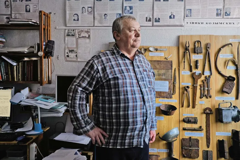 Ivan Panikarov lo Storico, ex idraulico, nel suo museo del Gulag.