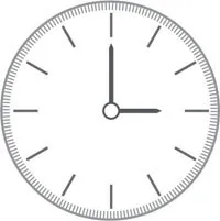 Orologio analogico che segna le ore 3.