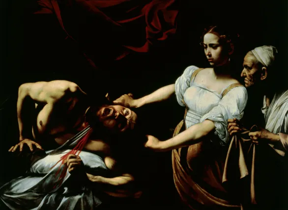 Michelangelo Merisi detto il Caravaggio (1571-1610) Giuditta che taglia la testa a Oloferne, 1597-1600, olio su tela, cm 145 × 195