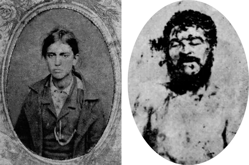 Monte Coppa (Caserta), 11 marzo 1868: Maria Capitanio fotografata da Emanuele Russi. Sul retro: «Comprata dal Padre, mediante lo sborzo di L. 1500». Lo stesso giorno, Russi fotografò il cadavere di Antonio Luongo, ucciso nello scontro con l’esercito.