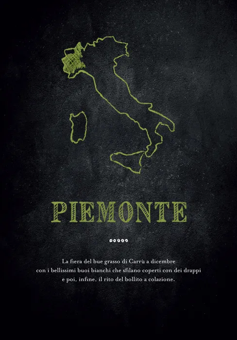 Piemonte. La fiera del bue grasso di Carrù a dicembre con i bellissimi buoi bianchi che sfilano con dei drappi e poi, infine, il rito del bollito a colazione