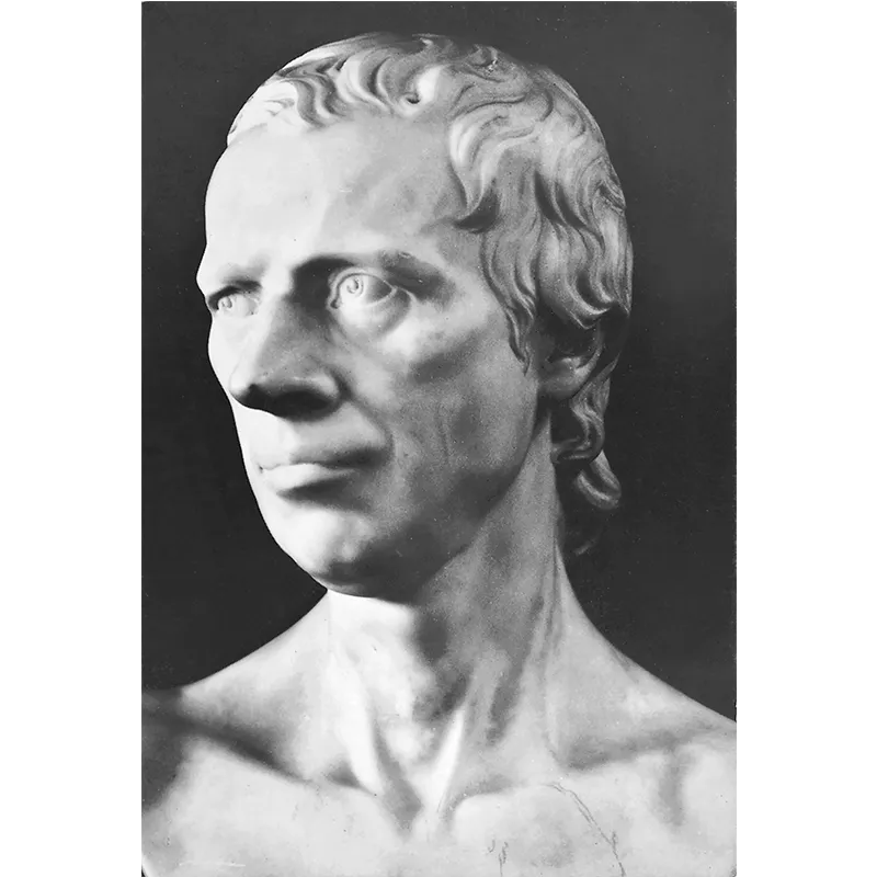 Joseph Nollekens, Lawrence Sterne, busto in marmo, 1766.