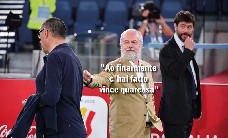 Il Napoli vince la Coppa Italia sconfiggendo la Juventus di Sarri, ex allenatore dei partenopei. © LaPresse / Alfredo Falcone