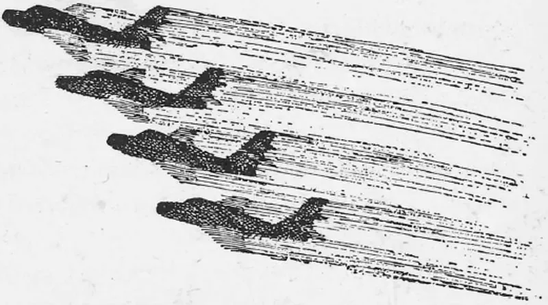 Illustrazione: quattro aerei in volo paralleli