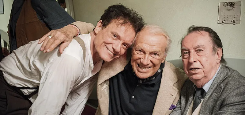 Tra due giganti del nostro teatro: Giorgio Albertazzi e Maurizio Scaparro.