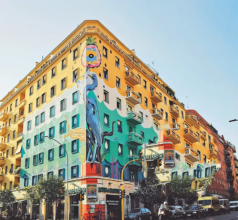 Ostiense è il quartiere romano per eccellenza della street art e delle serate indie...