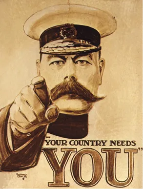 Fig. 3. Alfred Leete, Your Country Needs You, Manifesto per l’arruolamento, Regno Unito 1914.