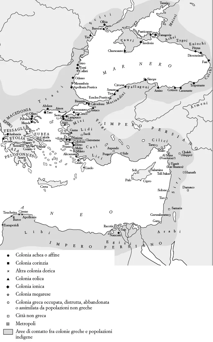 Fig. 3. La colonizzazione greca nella Propontide e nel Ponto Eussino