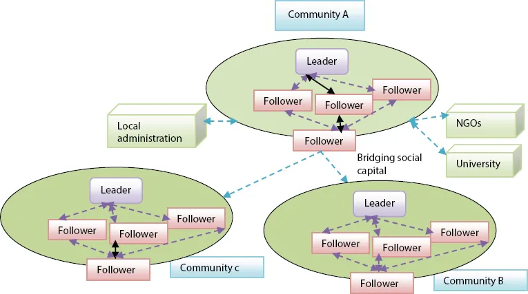 Schematic illustration of social network analysis.