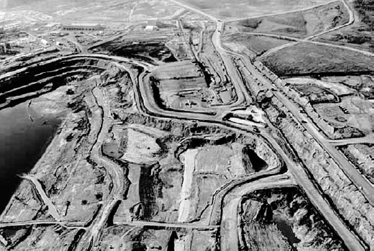 FIGURE 1.3. Tar sands mining operations north of Fort McMurray, Alberta, Canada.