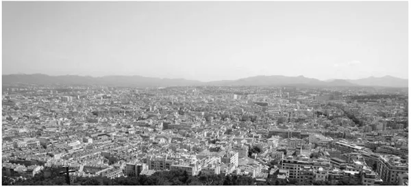 FIGURE 1.3 A view of Marseille, France, where individual homes (attached and detached) comprise only 31 percent of housing in the agglomeration and 17 percent in the city itself (INSEE 2012). Photo by Cynthia Lintz.