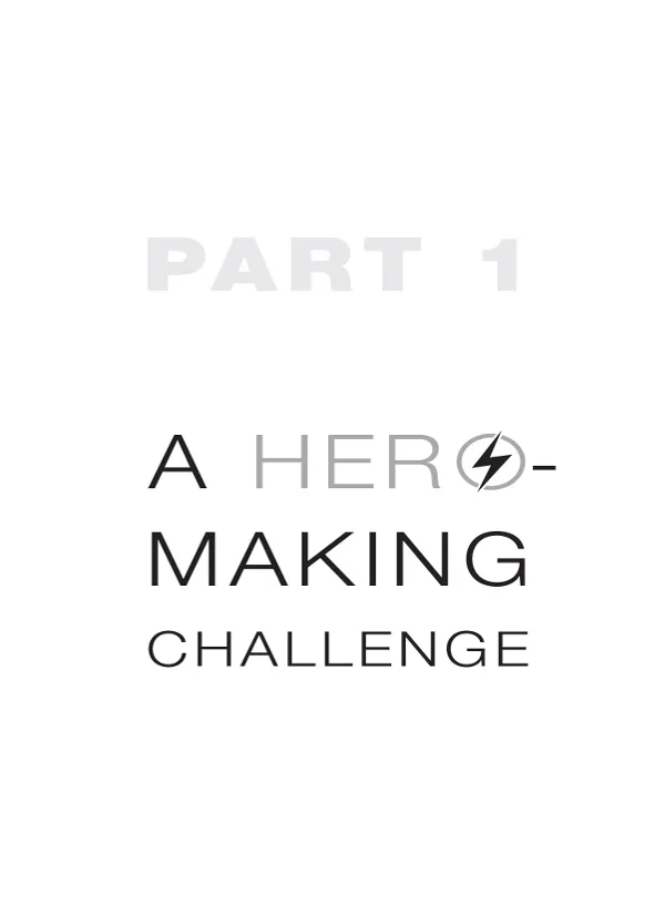 At the top of the page Part 1 is written in grey color and middle of the page A hero making challenge is written in black. The page is in white.