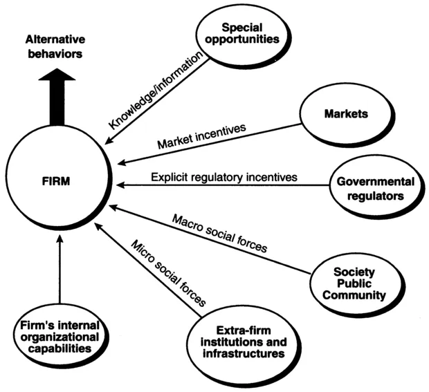 Figure 1.2 General version of the socio-economic model of the firm's behavior