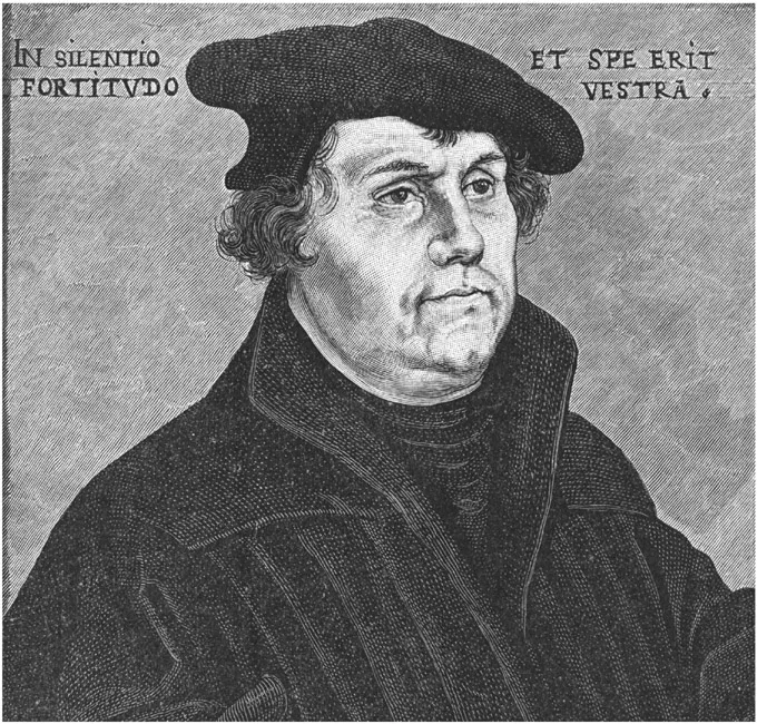 FIGURE 1.2 Martin Luther (1483–1546). Engraving by Theodor Knesing from the painting by Lucas Cranach. Courtesy: Library of Congress Prints and Photographs, LCUSZ62-106322