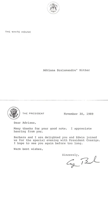 Letter from George Bush's office