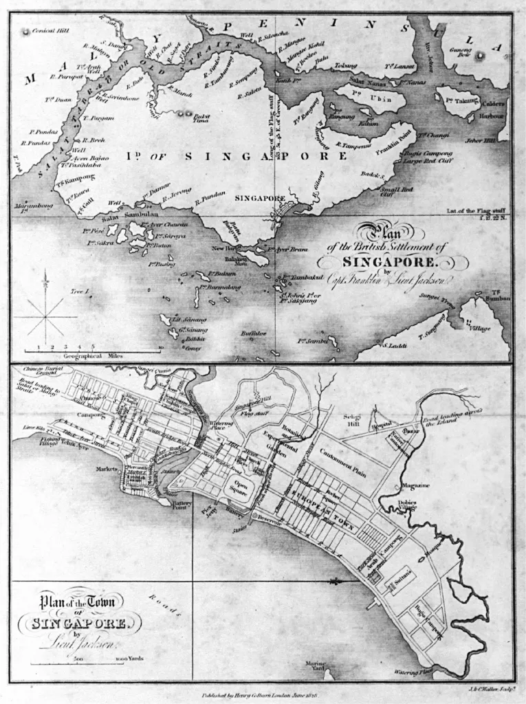 Map 1.1. Plan of the Town of Singapore by Lieutenant Jackson, 1828