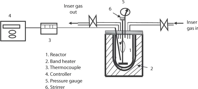 Figure presents a general schematic diagram of a hydrothermal conversion reactor used to produce the third generation biofuels.