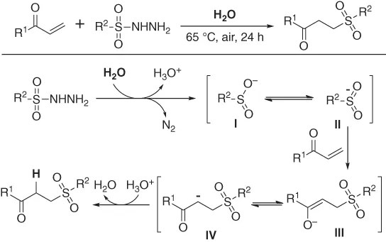 Structural illustration of Catalyst-free sulfonylation of activated alkenes in water.