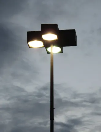 Photograph of floodlights. 