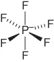 Structural illustration of Hexafluorophosphate.