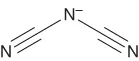 Structural illustration of Dicyanamide.