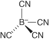 Structural illustration of Tetracyanoborate.