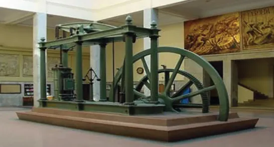 Photograph depicting the stationary steam engine. 