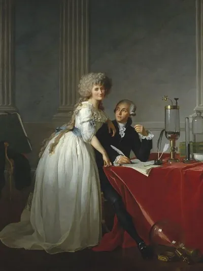 Portrait showing Antoine-Laurent Lavoisier and his wife by Jacques-Louis David.