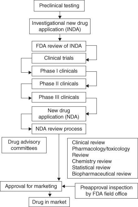 Scheme for high-level representation of the overall FDA review process.