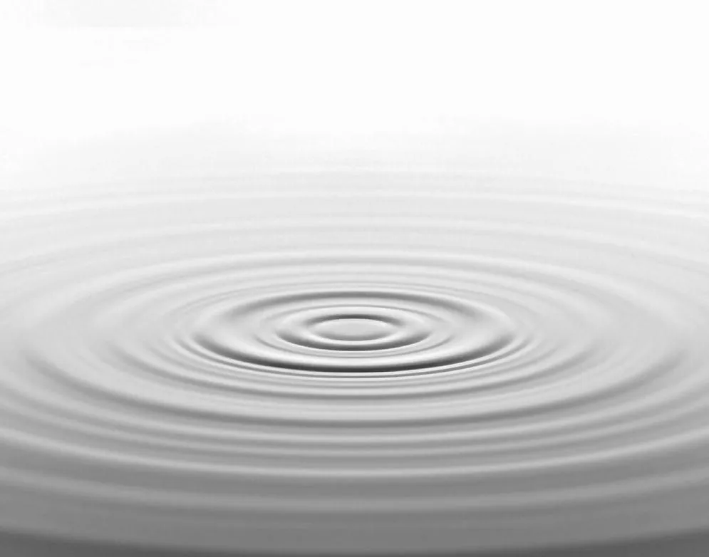 Two-dimensional representation of water disturbance pattern depicted by ripples on water.