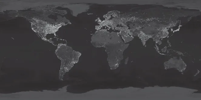 NASA photo of The Earth's city lights.